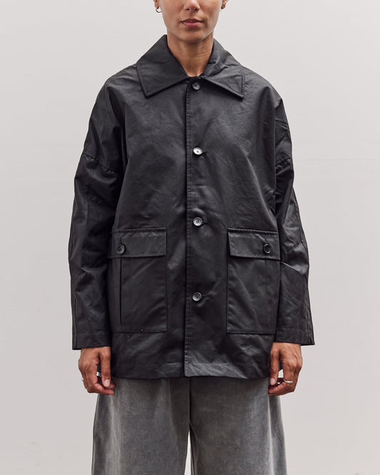 Waxed Cotton Amis Mac Jacket, Black