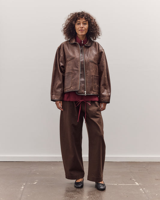 Waxed Leather Flying Jacket, Walnut