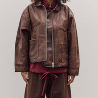 Waxed Leather Flying Jacket, Walnut