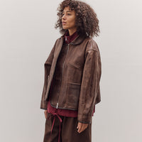 Waxed Leather Flying Jacket, Walnut