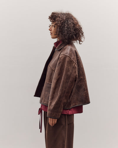 Waxed Leather Flying Jacket, Walnut