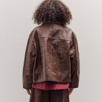 Waxed Leather Flying Jacket, Walnut