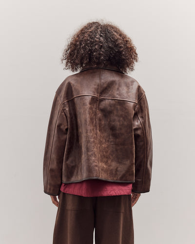 Waxed Leather Flying Jacket, Walnut