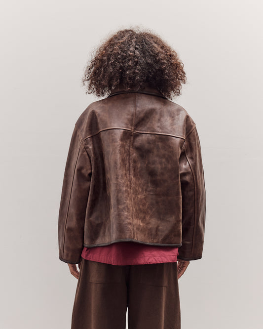 Waxed Leather Flying Jacket, Walnut