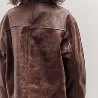 Waxed Leather Flying Jacket, Walnut