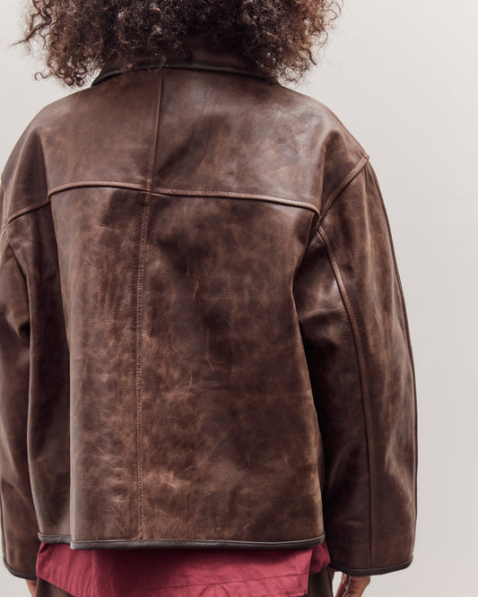 Waxed Leather Flying Jacket, Walnut