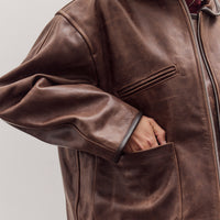 Waxed Leather Flying Jacket, Walnut