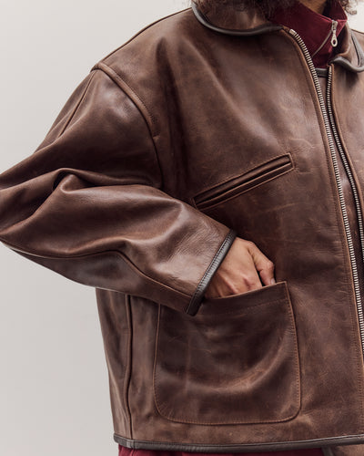 Waxed Leather Flying Jacket, Walnut