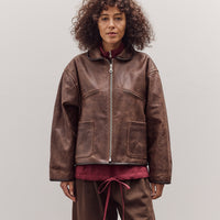 Waxed Leather Flying Jacket, Walnut