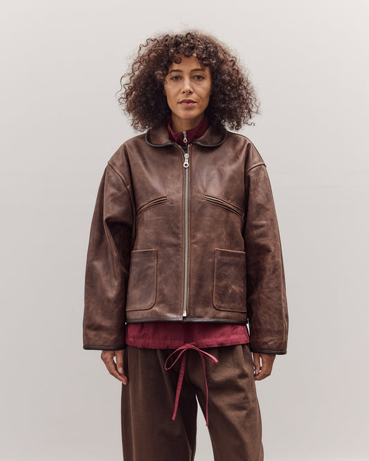 Waxed Leather Flying Jacket, Walnut