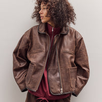 Waxed Leather Flying Jacket, Walnut