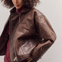 Waxed Leather Flying Jacket, Walnut