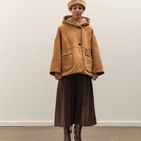 Cawley Curly Suede Reversible Holland Coat, Tan