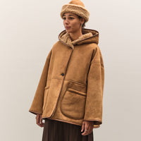 Cawley Curly Suede Reversible Holland Coat, Tan