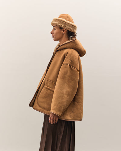 Cawley Curly Suede Reversible Holland Coat, Tan