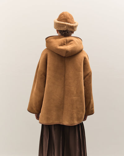 Cawley Curly Suede Reversible Holland Coat, Tan