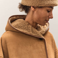 Cawley Curly Suede Reversible Holland Coat, Tan