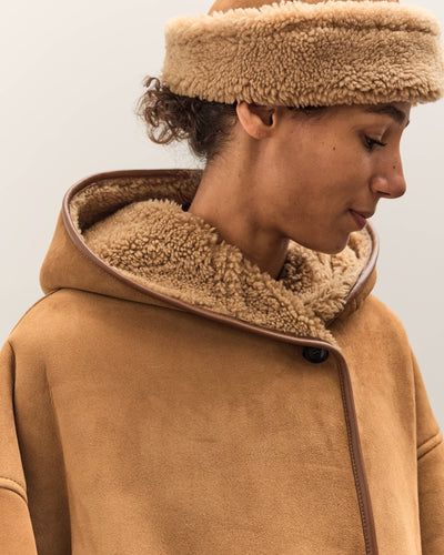 Cawley Curly Suede Reversible Holland Coat, Tan