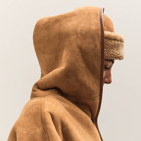 Cawley Curly Suede Reversible Holland Coat, Tan