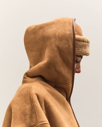Cawley Curly Suede Reversible Holland Coat, Tan