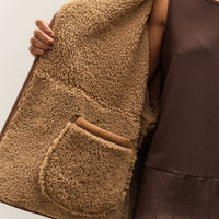 Cawley Curly Suede Reversible Holland Coat, Tan