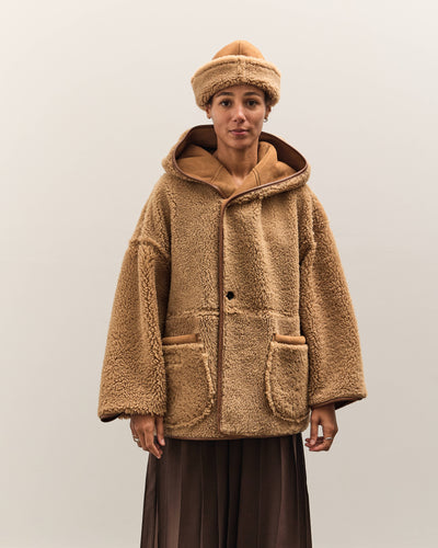 Cawley Curly Suede Reversible Holland Coat, Tan