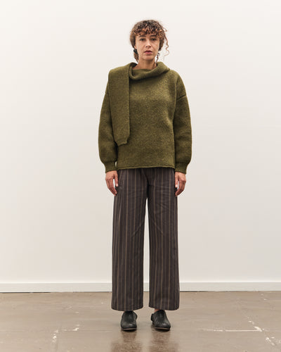 Cawley Japanese Mugwasher Stripe Cotton Georgia Trouser, Greys