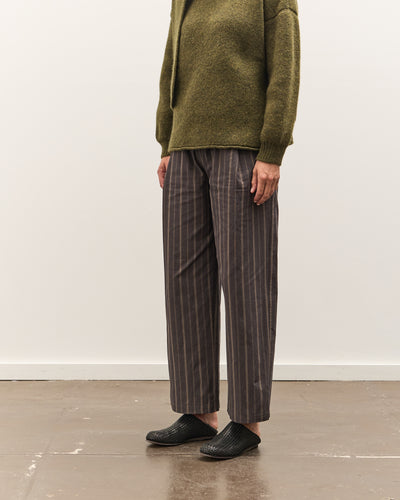 Cawley Japanese Mugwasher Stripe Cotton Georgia Trouser, Greys