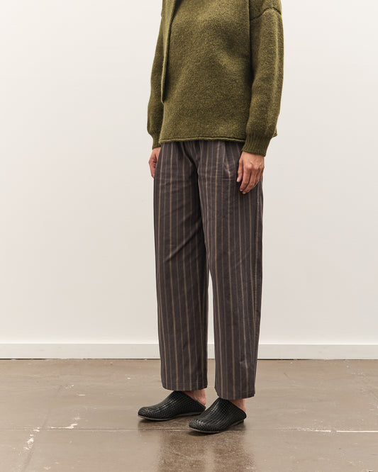 Cawley Japanese Mugwasher Stripe Cotton Georgia Trouser, Greys