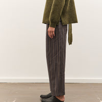 Cawley Japanese Mugwasher Stripe Cotton Georgia Trouser, Greys