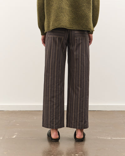 Cawley Japanese Mugwasher Stripe Cotton Georgia Trouser, Greys