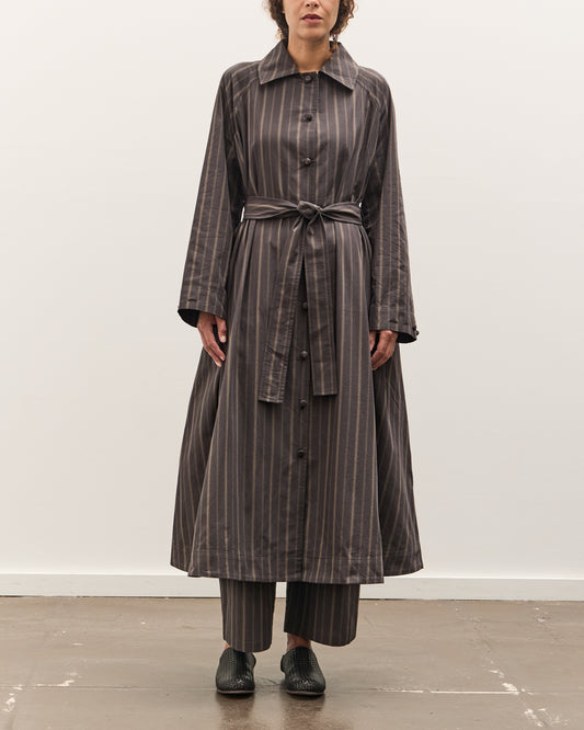 Cawley Japanese Mugwasher Stripe Cotton Kit Dress, Greys