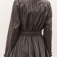 Cawley Japanese Mugwasher Stripe Cotton Kit Dress, Greys