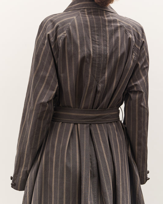 Cawley Japanese Mugwasher Stripe Cotton Kit Dress, Greys