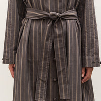 Cawley Japanese Mugwasher Stripe Cotton Kit Dress, Greys