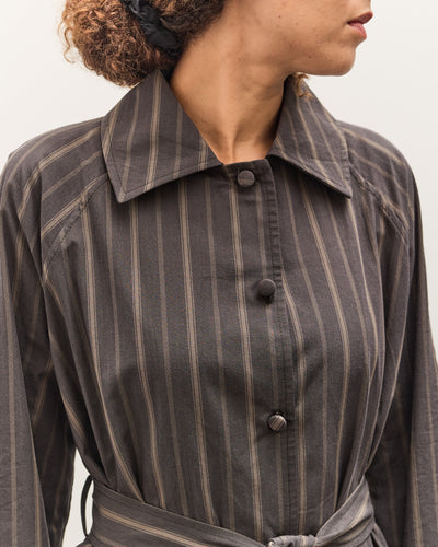 Cawley Japanese Mugwasher Stripe Cotton Kit Dress, Greys