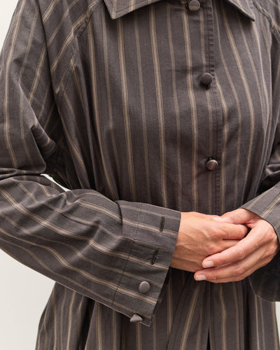Cawley Japanese Mugwasher Stripe Cotton Kit Dress, Greys