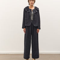 Cawley Japanese Striped Boucle Mara Trouser, Navy / Grey