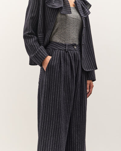 Cawley Japanese Striped Boucle Mara Trouser, Navy / Grey