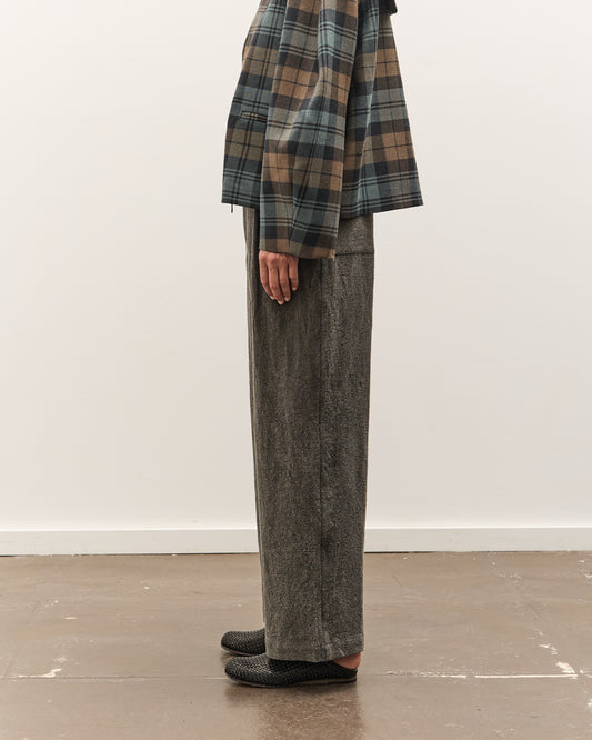 Cawley Japanese Textured Linen Georgia Trouser, Charcoal