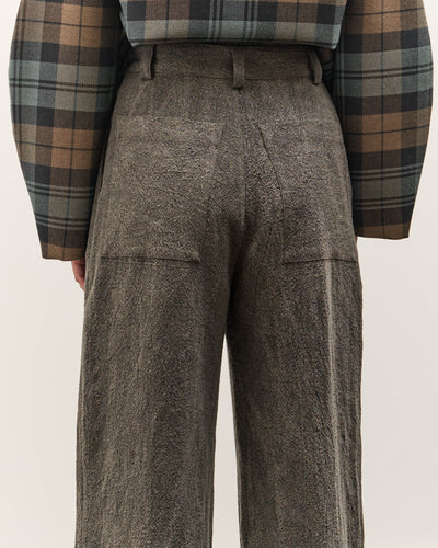 Cawley Japanese Textured Linen Georgia Trouser, Charcoal