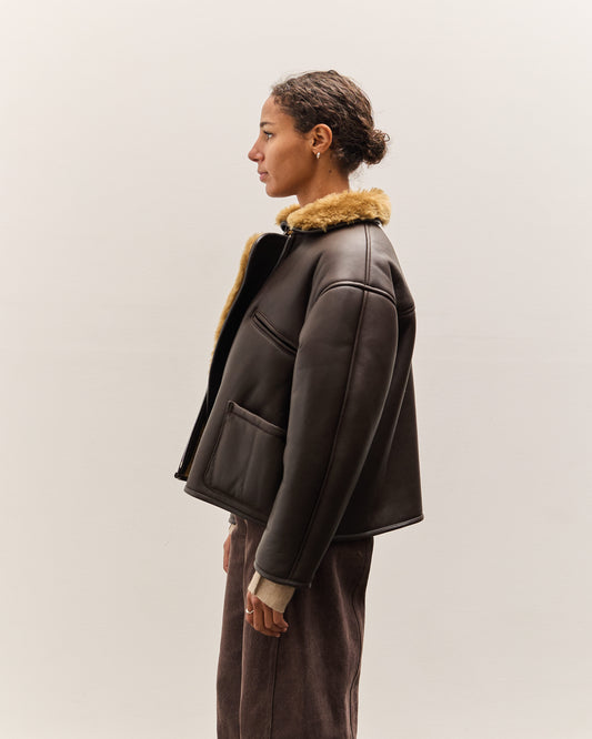 Cawley Leather Back Flying Jacket, Ginger / Brown