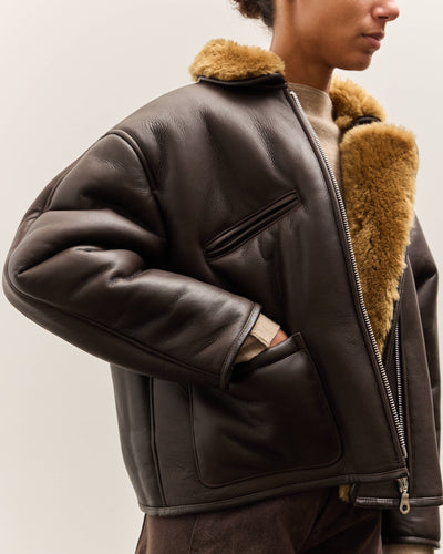 Cawley Leather Back Flying Jacket, Ginger / Brown