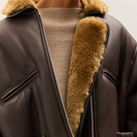 Cawley Leather Back Flying Jacket, Ginger / Brown