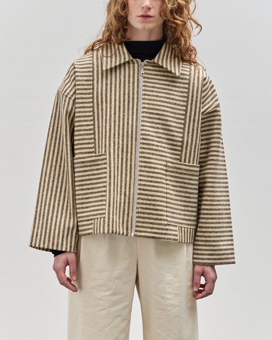 Cawley Striped Anya Jacket, Ecru/Brown