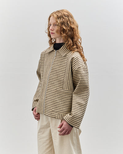 Cawley Striped Anya Jacket, Ecru/Brown