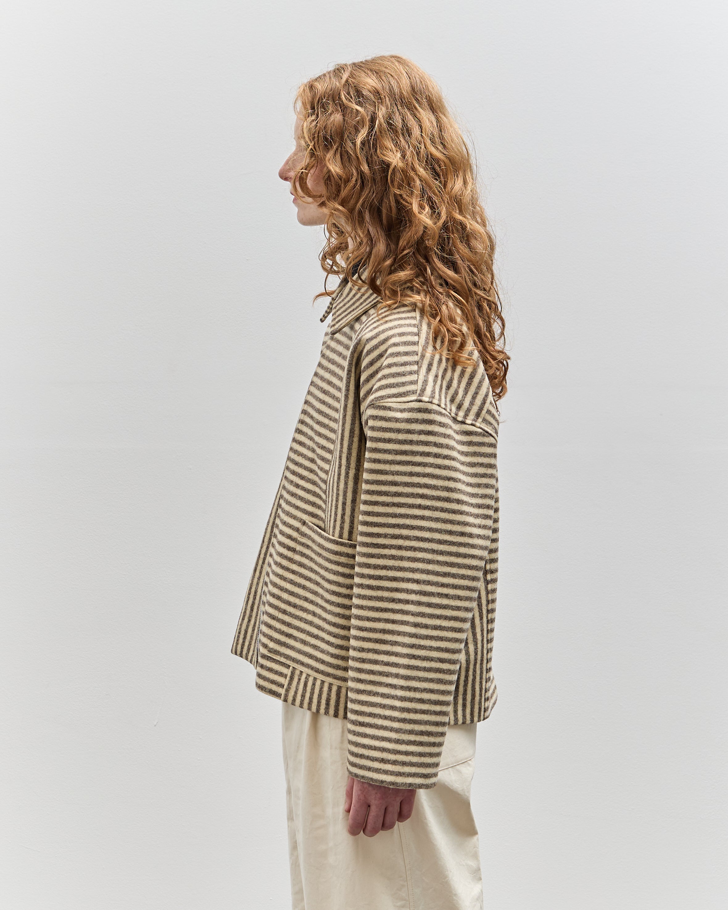 Cawley Striped Anya Jacket, Ecru/Brown – Glasswing