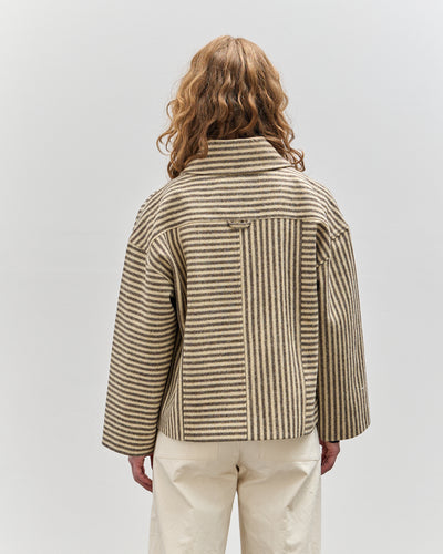 Cawley Striped Anya Jacket, Ecru/Brown