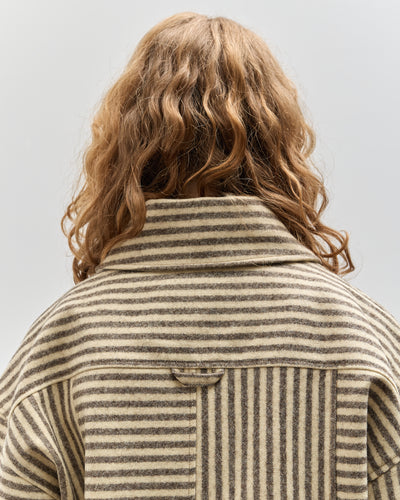 Cawley Striped Anya Jacket, Ecru/Brown