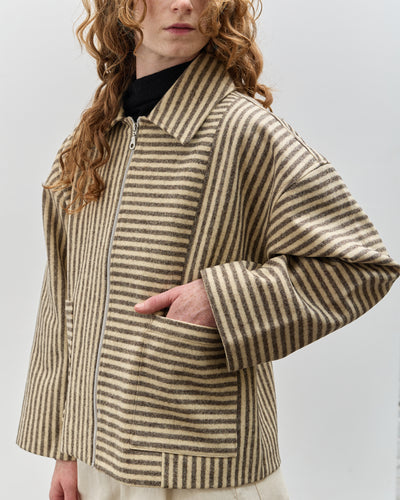 Cawley Striped Anya Jacket, Ecru/Brown